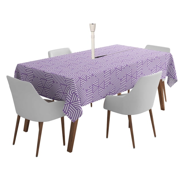 Vargottam Indoor/OutdoorTablecloth58x102 Inch RectangleTablecloth with Umbrella Hole and Zip- Waterproof PatioTableCloths- TableCovers for Backyard RectangularTable- Dusty Purple
