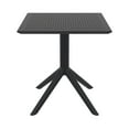 thumbnail image 2 of Luxury Commercial Living 29.5" Black Square Outdoor Patio Dining Table, 2 of 5