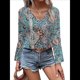 thumbnail image 2 of Blusas Casuales de Larga con Cuello en V y Estampado Bohemio para Mujer 1-Colores Mezclados XL, 2 of 9