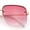 Gold - Pink, variant on Womens Rimless Rectangle Rhinestone Heart Jewel Studded Lens Metal Sunglasses Gold - Smoke