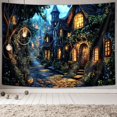 thumbnail image 2 of Gojian Fantasy Forest Tree Butterfly Wall Hanging, Fairy Magical Enchanted Jungle Waterfall Mushroom Tapestry for Bedroom Living Room, 2 of 6