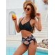 thumbnail image 4 of Traje de baño Blooming Jelly de cintura alta negro para mujer, 4 of 6