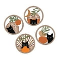 thumbnail image 4 of Decoración de pared de gato 4x Boho, arte de pared de madera colgante decoración de la habitación decorativa bohemia, letreros de madera para el baño, 4 of 9
