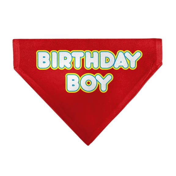 Buckle-Down Birthday Boy Text Red Yellow Blue White Slip On Collar Bandana Only