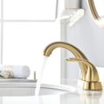 thumbnail image 3 of Brushed Gold 4 Inch Centerset 2 or 3 Holes 2 Handle Bathroom Faucet, Bathroom Faucet with Copper Pop Up Drain and Water Supply Lines, 3 of 18
