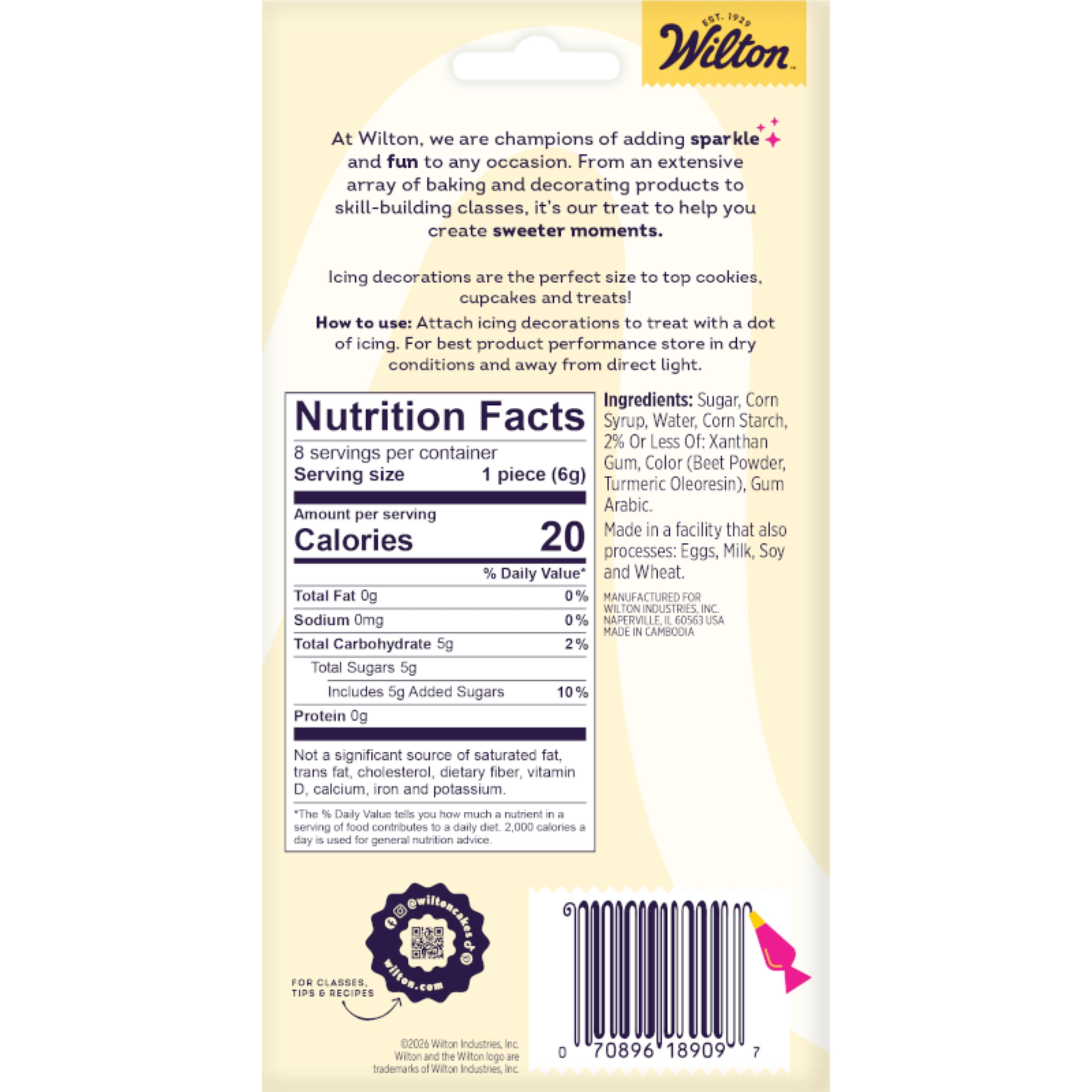 Wilton Medium Red Rose Royal Icing Decorations for Cake and Treats 8-Count 1.5 oz.