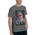thumbnail image 2 of Bingfone Blue Dinosaur Men'S Loose Fit Short-Sleeve Pocket T-Shirt, 2 of 7