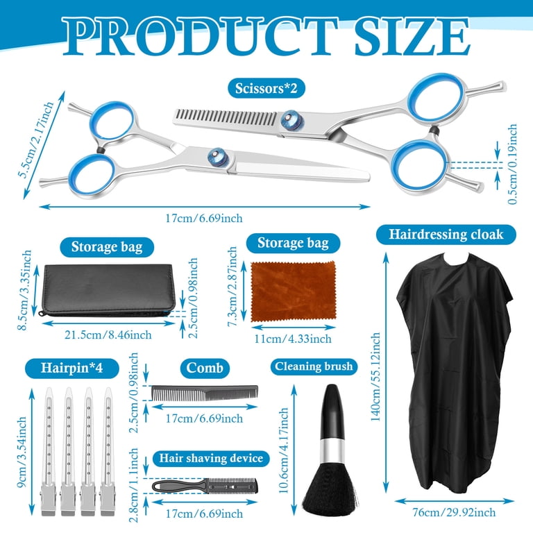 Rzvnmko Professional Hair Cutting Scissors Kit, 12 Pieces photo 2