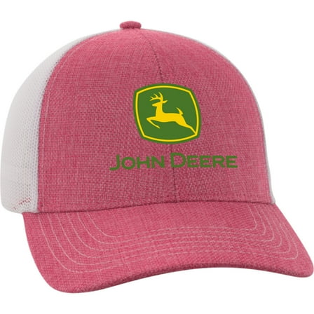 John Deere 'Pregame' Synthetic Burlap Cap Hat by AHEAD - Pink/White