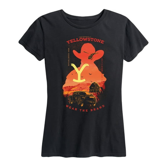 Yellowstone - Silhouette Collage - Women's Short Sleeve Graphic T-Shirt