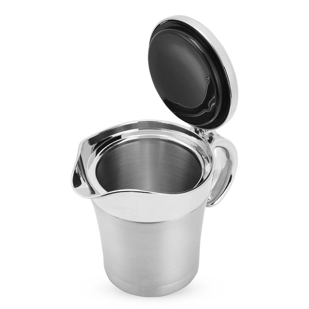 16 oz） Stainless Steel Double Insulated Gravy-Boat Jug-Sauce with Hinged Lid Steak-Sauce-Pot 