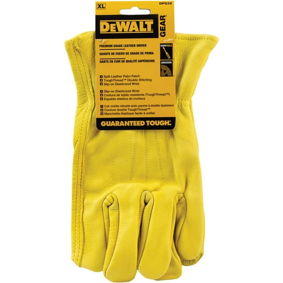 DeWalt Premium AB Grade Leather Cowhide Gloves, Large