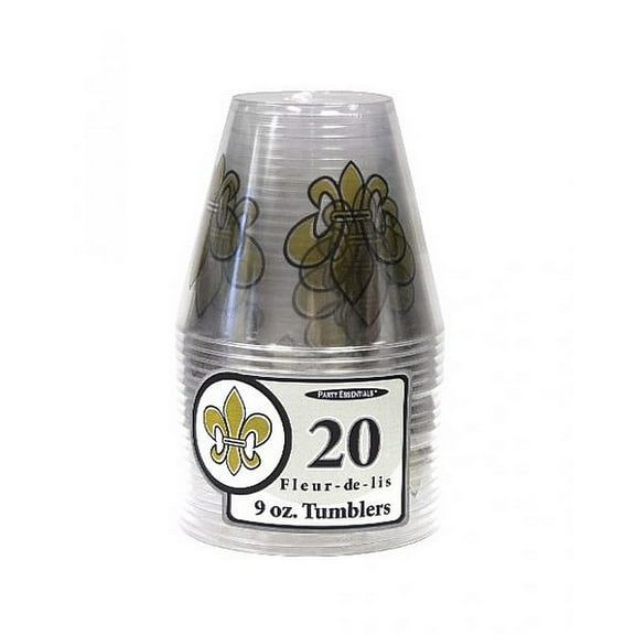 1 - Party Essentials 9 Oz.Tumblers - Fleur De Lis 20 Ct.