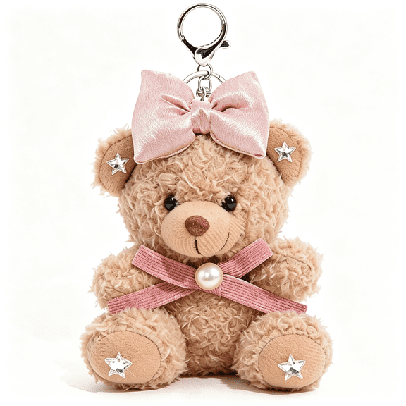 DESIGNICE Cute Key Chain Plush Bear Bag Charm Teddy Bear Keychain Gift for Handbag,Purse,Backpack,Car Keys Plush Keychain Cute Bag Charms Charms for Bags