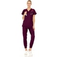 thumbnail image 2 of Medichic Mini Marilyn Women's Joggers Scrub Set Medical Nursing Stretch Flex V-Neck Jogger Scrubs Available in Over 20 Color, 2 of 5
