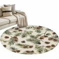 thumbnail image 2 of Sage Green Christmas Round Area Rug 4 FT, Non Slip Indoor Outdoor Rug, Rustic Pine Cones Xmas Botanical Washable Soft Circular Carpet Non-Shedding Floor Mat for Coffee Table Nursery Foyer Balcony, 2 of 8
