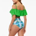thumbnail image 5 of Women‘s Ruffled Two Piece Swimsuit Floral Printing High Waisted Bathing Suit Tummy Control Swimwear Bikini, 5 of 5