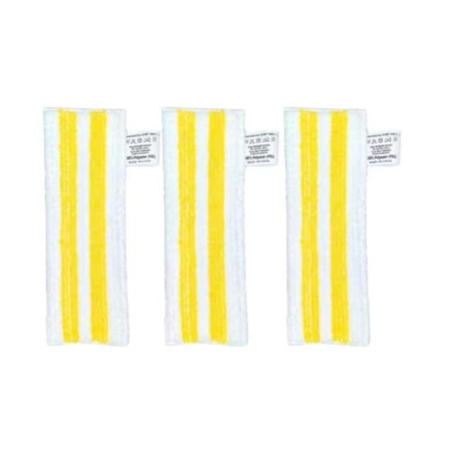 3 piezas de repuesto de almohadillas de tela para limpieza de cabezales de trapeador, almohadilla de limpieza de repuesto para Rectángulo amarillo