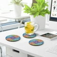 thumbnail image 7 of GZHJMY Mexican Talavera Round Coaster, 4 Pcs Heat Resistant Absorbent Drink Coaster for Kitchen Bar Cafe Decor, 7 of 7