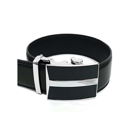 Men?s Leather Ratchet Belt with Best Angle Automatic Buckle