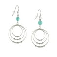 thumbnail image 3 of Color Choices Round Beaded Hoop .925 Sterling Silver Earrings - Aqua, 3 of 4