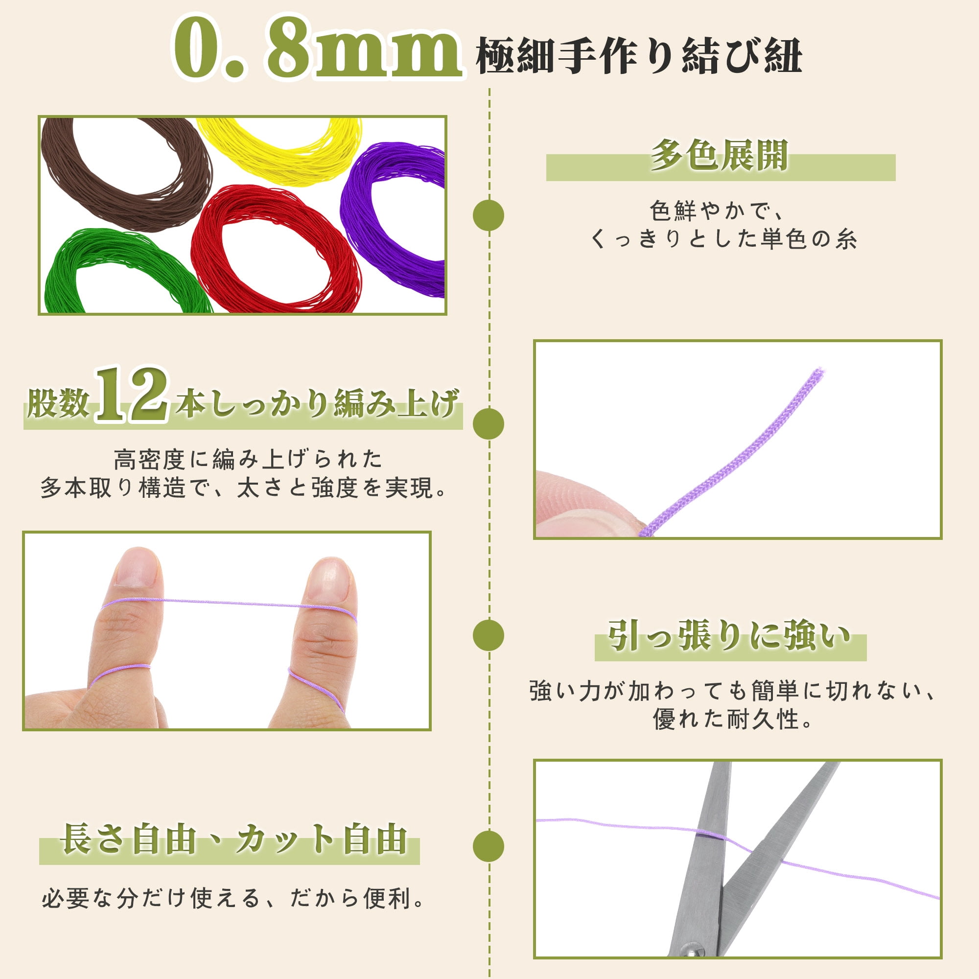 Unique Bargains String Polyester Cord for Sewing Crafts Light Purple