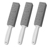 Pumice Cleaning Stone,Toilet Brush with Handle Natural Pumice Toilet Limescale Remover Used in Kitchen, Toilet, Oven, Foot Care, Etc(3PCS)