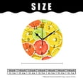 thumbnail image 2 of 12 Inch Wall Clock Battery Operated Silent Clock Decorative for Office, Kitchen, Outdoor, Living Room，Pieces of Orange Lemon Lime Grapefruit Beautiful, 2 of 5