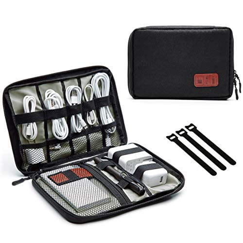 Travel Cable Organizer Case Tech Electronics Accessories Bag with 3