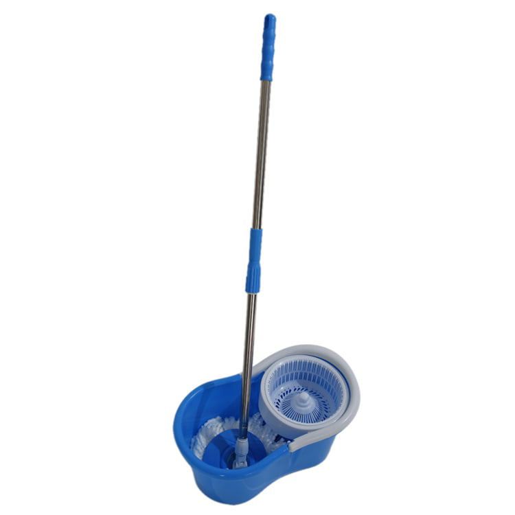 Details about   Home 360° Spin Mop with Bucket & Dual Mop Head Blue Swab Absorb Water Clean Tool 