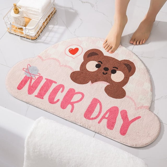 Alfombrillas antideslizantes para el suelo, alfombras suaves de animales, oso, conejo, cerdo, entrada del Hogar, dormitorio, inodoro, puerta de baño, almohadilla absorbente Fivean unisex