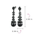 thumbnail image 4 of Bling Jewelry Womens Crystal Disc Ball Dangle Gemstone Earrings for Formal Holiday Party Black Teardrop, 4 of 4