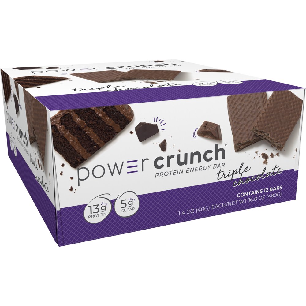 Power Crunch ORIGINAL Protein Energy Bar Triple Chocolate, 1.4 oz, 12 ...