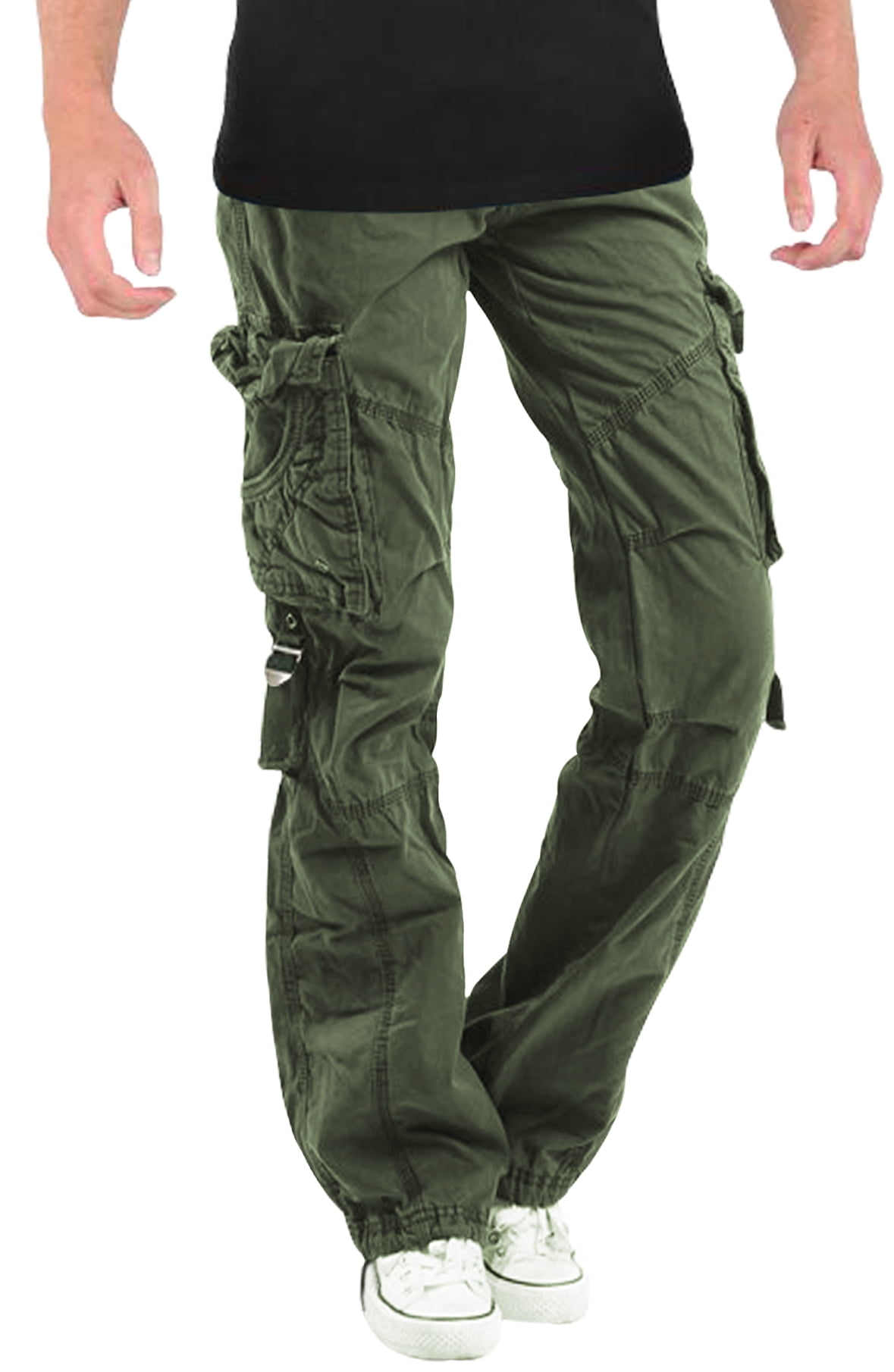 Tiger Stripe Print Camouflage Cargo Pants Mens Safari Trousers Streetwear  Multiple Pockets Men Jogger Military Tactical