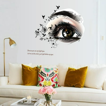 DIY Beautiful Eyes TV Background Wall Decoration Removable Wall Stickers