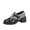 Black, variant on Willtoo Women's chunky PU Faux Leather Shoes with Bow Slip On Casual Daily Wear Loafers Rubber Sole Cute Casual Dress Footwear