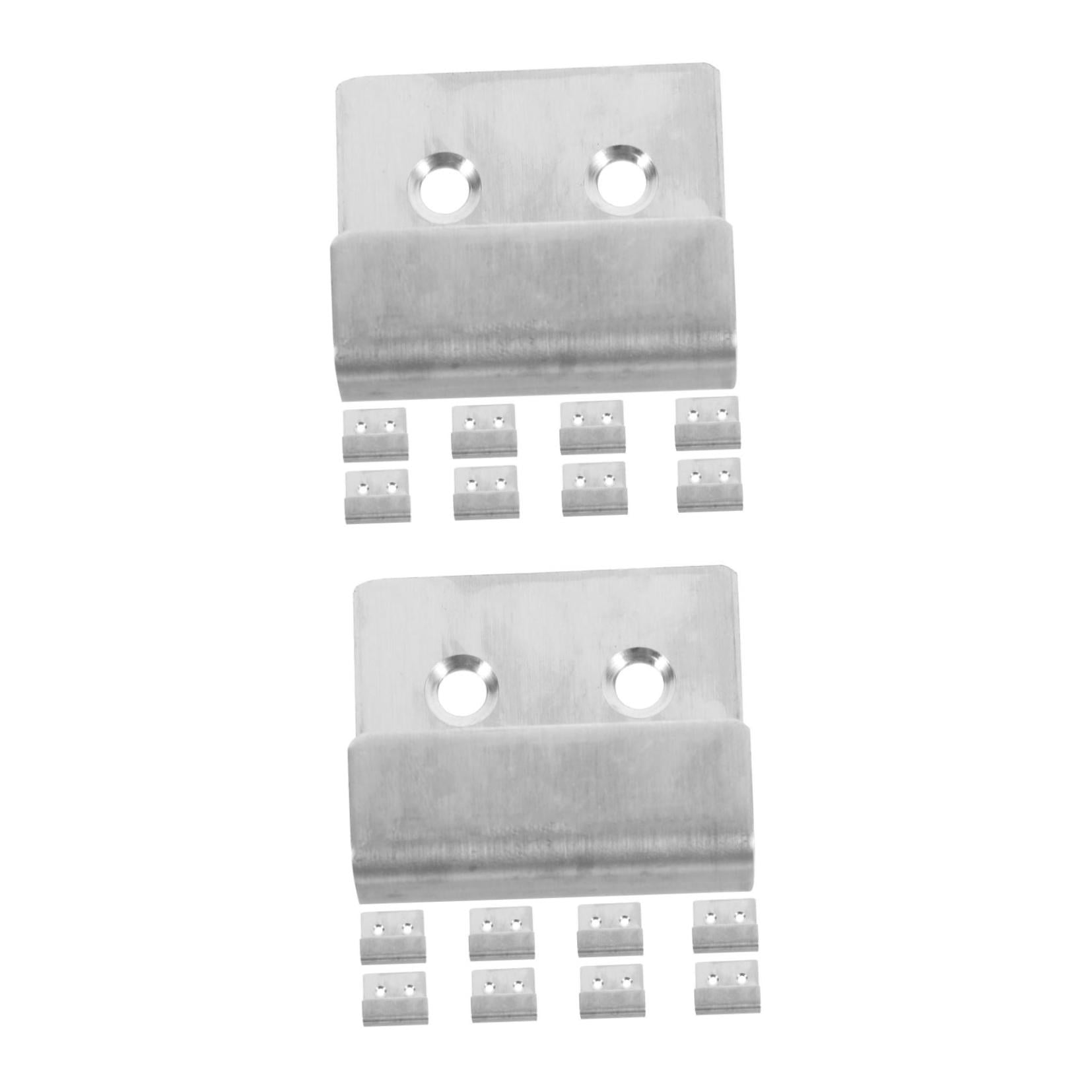 Hemoton 20 pcs Stainless Steel Tile Hanger With Screws Ceramic Tile Display Wall-Mounted Hooks Heavy Duty Wall Hanger Flat J Hooks Hooks Stable Picture Rail Bracket For Hanging Picture Mirror
