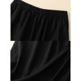 thumbnail image 5 of Women Minimalist Vintage Solid Soft Elastic Waist Pull-on Opaque Non-Sheer Flowy A-Line Midi Skirt Black L, 5 of 6