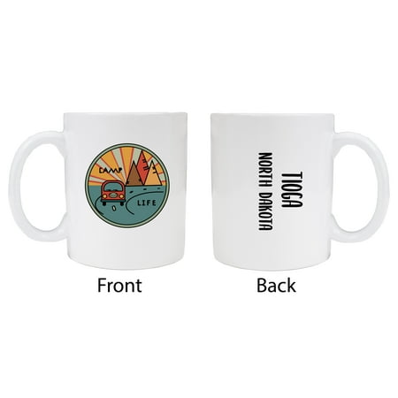 

Tioga North Dakota Souvenir Camping 8 oz Coffee Mug 2-Pack