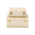 thumbnail image 4 of Zynova Square Gold Accented Box Set - Cream Faux Shagreen - Gold Metal Base -, 4 of 13