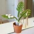 thumbnail image 2 of Milue Monstera Mirror Bathroom Organiser for Wall SelfAdhesive Toothbrush Holder, 2 of 15