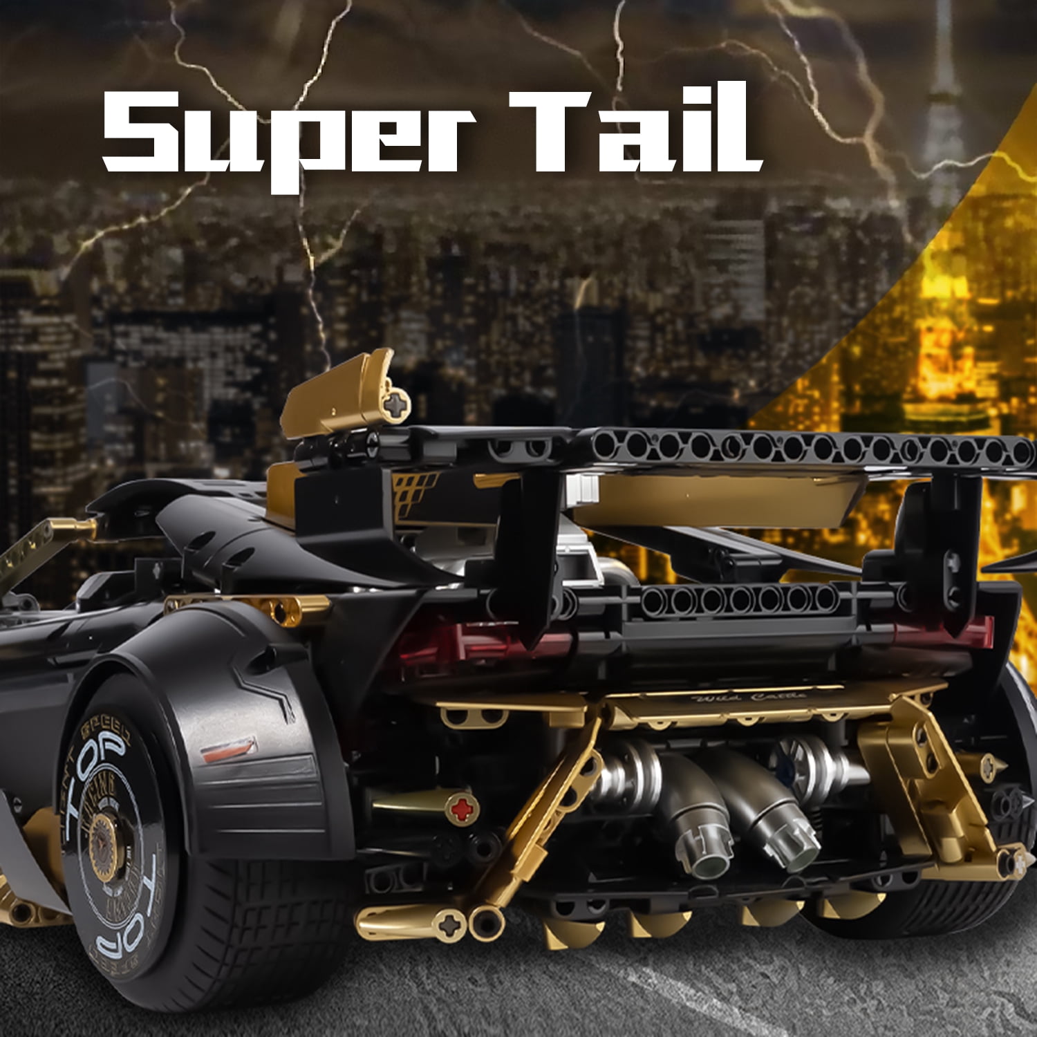 Leimao 1:8 Yellow Super Car Building Sets, Adults Racing Model Car, Decor Collectible Gift(3466 Pcs)