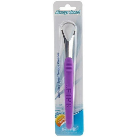 Jetpik Stainless Steel Tongue Cleaner, Purple