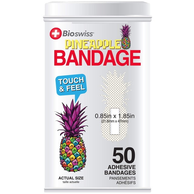 BioSwiss Kids Bandaids 50pcs Sterile Unique Shaped Bandages Colorful