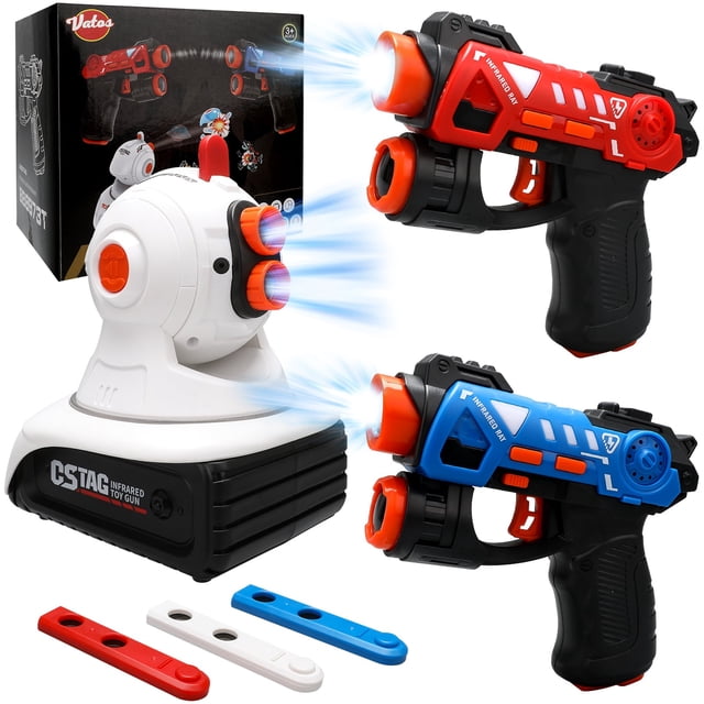 Set de pistolas láser VATOS para 2 jugadores con proyector para niños mayores de 3 años