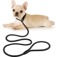thumbnail image 2 of Correa de nailon para perros, ideal para paseos y adiestramiento, con hebilla ajustable, correa para mascotas, collar de cuerda y cinturón antideslizante (Negro, L), 2 of 5