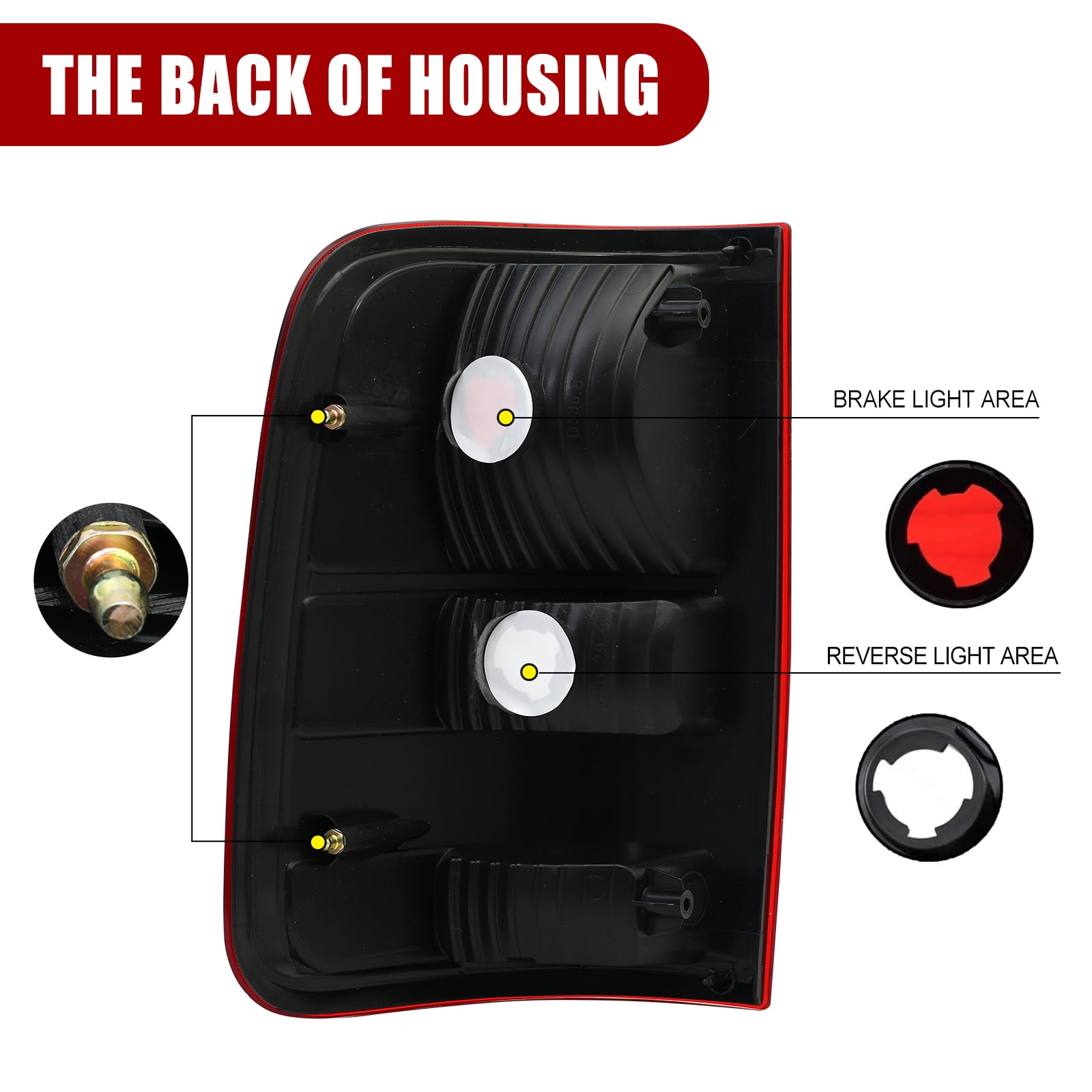 Tail Light Compatible With 2004 2005 2006 2007 2008 Ford F150 F-150 Driver and Passenger Side Rear Light Brake Lamps