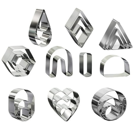 

Kinzd 24Pcs/Set Biscuit Molds Rust-free DIY Food Grade Easy Clean Earring Metal Cutters Molds Bakeware Supplies
