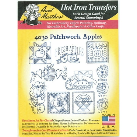 Patchwork Apples Aunt Martha's Hot Iron Embroidery
