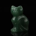 thumbnail image 4 of 1.5IN Colorful Natural Green Aventurine Handmade Carving Lucky Cat Shape Stone, 4 of 10